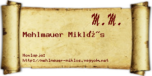 Mehlmauer Miklós névjegykártya